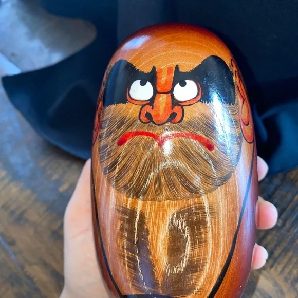 Daruma Japanese wooden doll Newport kokeshi Handcrafted. - Picture 6 of 10
